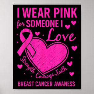 Poster Em Outubro Usamos Rosa Conscientização do Câncer d