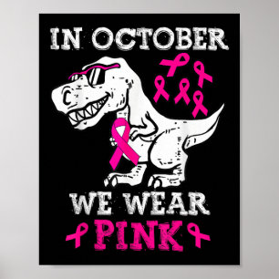 Poster Em outubro, Vestimos A Sensibilização Do Cancer Da