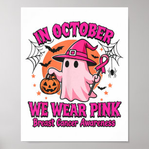 Poster Em outubro, Vestimos A Sensibilização Do Cancer De