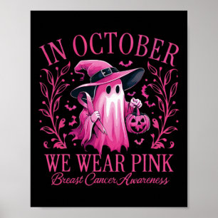 Poster Em outubro, Vestimos A Sensibilização Do Cancer De