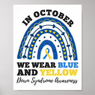 Poster Em Outubro Vestimos A Síndrome A Azul E Amarelo