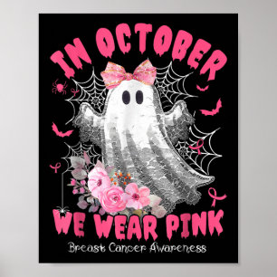 Poster Em outubro Vestimos Cancer de Mama de Bruxas Fanta