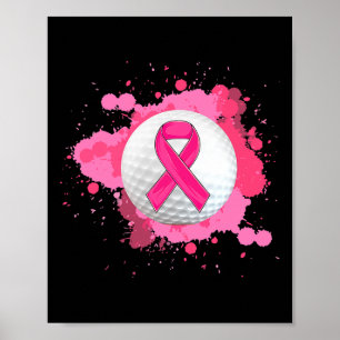 Poster Em outubro, Vestimos Cancer de Mama de Golfe de Fi