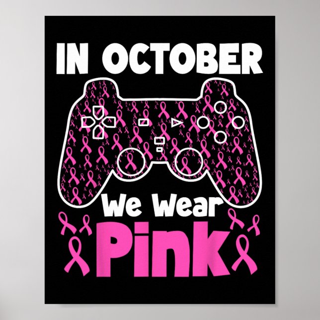 Poster Em outubro Vestimos Crianças De Jogos De Cancer Ro (Frente)