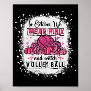 Poster Em outubro, vestimos o Cancer A de Voleibol rosa