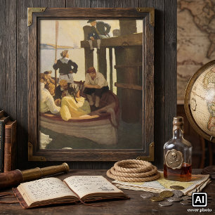 Póster Em Queen's Ferry por NC Wyeth, Piratas Vintage
