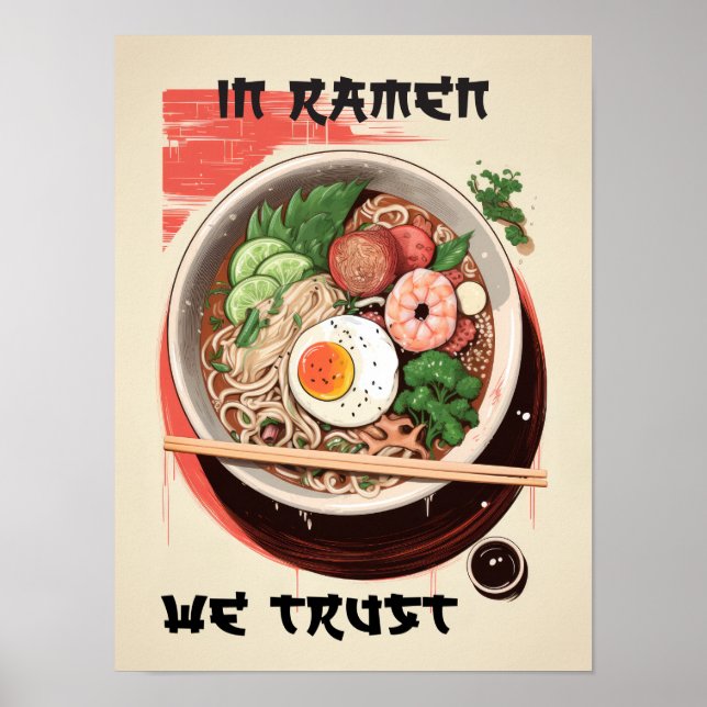 Poster Em Ramen Confiamos em Arte de Parede para Amantes  (Frente)