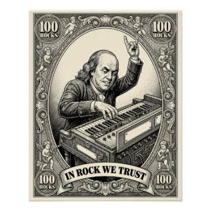 Póster Em Rocha Confiamos 100 Rochas Tecladista Franklin