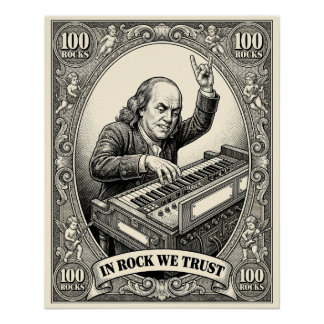 Póster Em Rocha Confiamos 100 Rochas Tecladista Franklin