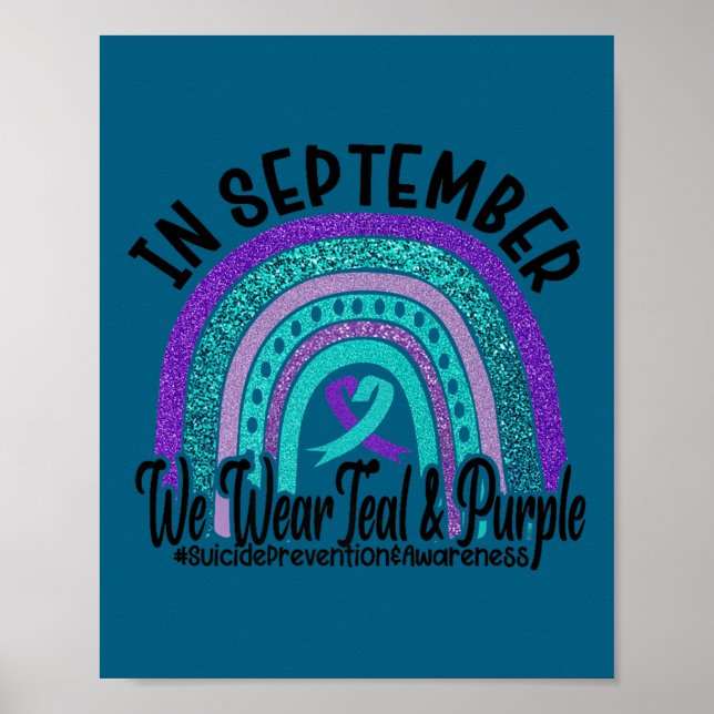 Poster Em Setembro Use Arco-Íris Azul e Roxo Prevenção ao (Frente)