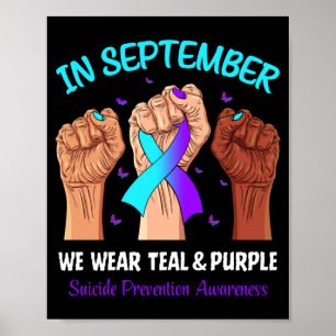 Poster Em setembro use fita roxa Teal para prevenção
