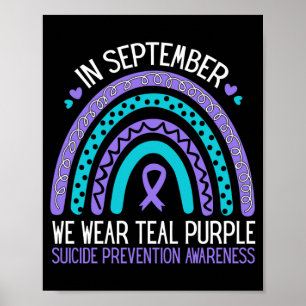 Poster Em setembro, use fita roxa Teal suicídio