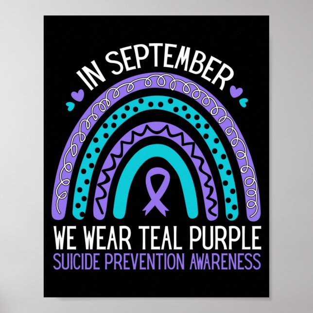 Poster Em setembro, use fita roxa Teal suicídio (Frente)