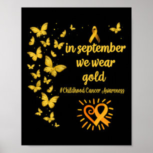 Poster Em setembro Vestimos o Cancer de infância Dourada 