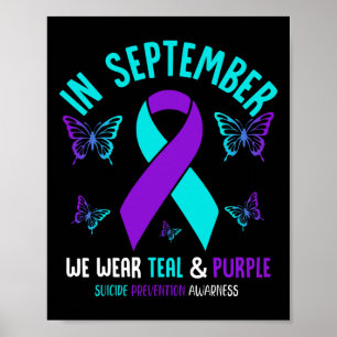 Poster Em Setembro, Vestimos Suicídio De Fita Roxal Teal