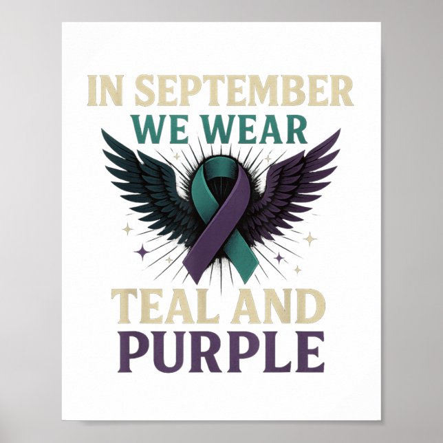 Poster Em Setembro Vestimos Teal E Roxo (Frente)