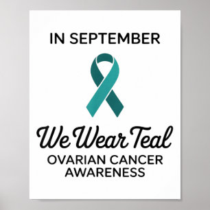 Poster Em Setembro, Vestimos Teal Para Saber Câncer de ov