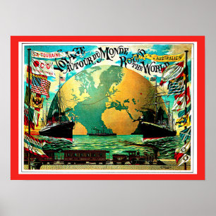 Poster Em todo o mundo viagens vintage da viagem