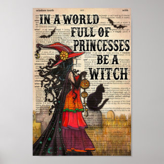 Poster Em um Cheio mundial de princesas seja uma bruxa