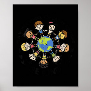 Poster Em Um Mundo Seja Crianças Que Atacam A Terra