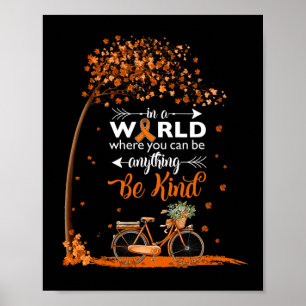 Poster em um mundo seja gentil com a consciência do cance