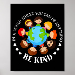 Poster Em um mundo seja gentil crianças mundo terra dia d