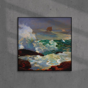 Poster Em uma costa de sotavento Winslow Homer 1900