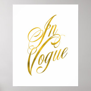 Póster Em Vogue Quote Faux Gold Foil Metallic Fashion