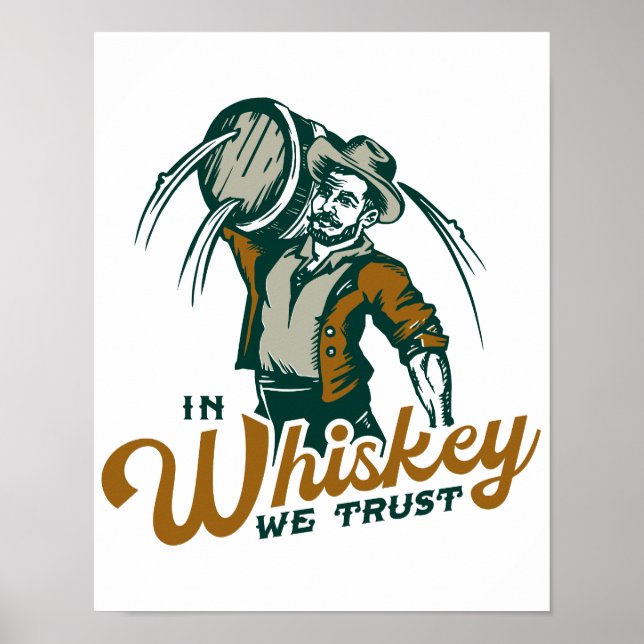 Poster Em Whiskey, Nós Confiamos: Engraçada Decoração De  (Frente)