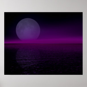 Poster Embaçamento do rosa da elevação da lua lançado