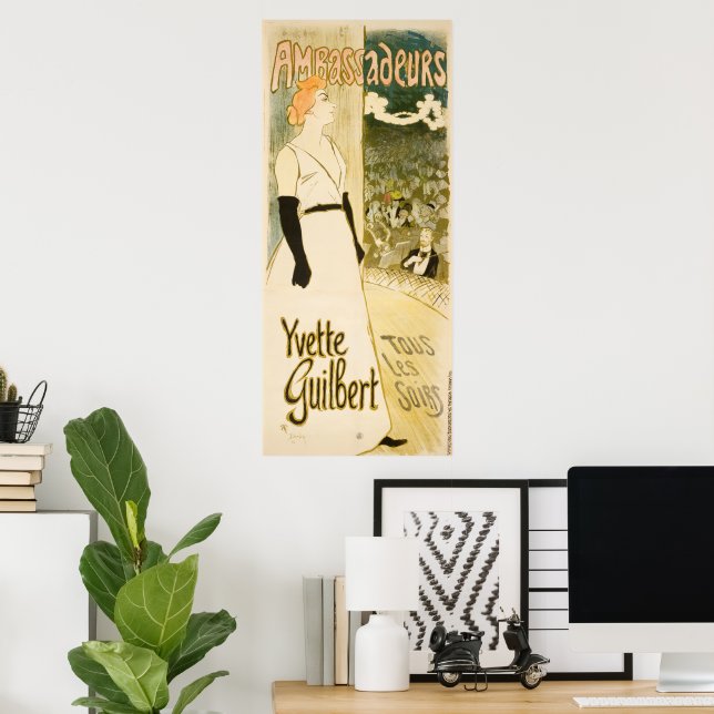 Poster Embaixadores Yvette Guilbert por Theophile Steinle (Escritório em casa)