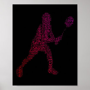 Poster Embalagem Do Jogador De Badminton Da Praça Badmint