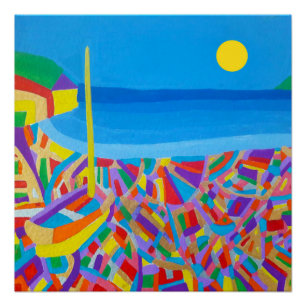 Póster Embarcação à vela pela pintura de acrílico-mar