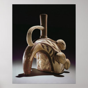 Poster Embarcação da cerâmica de um sapo que escala um