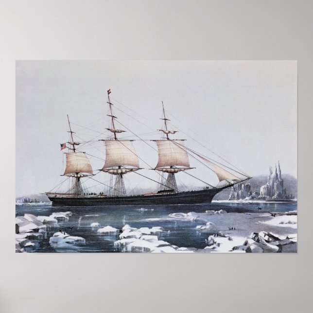 Póster Embarcação de Clipper "Jaqueta Vermelha" (Frente)