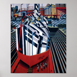 Poster Embarcações de azzle em Drydock na Liverpool Abs