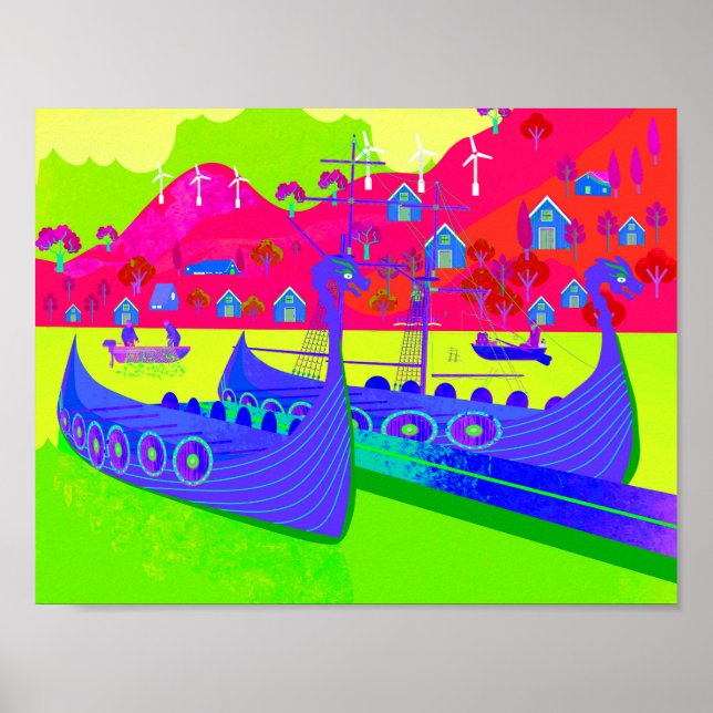 Poster Embarcações de Viagem Noruega (Frente)