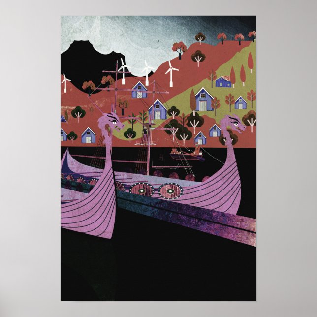 Poster Embarcações de Viagem Noruega (Frente)