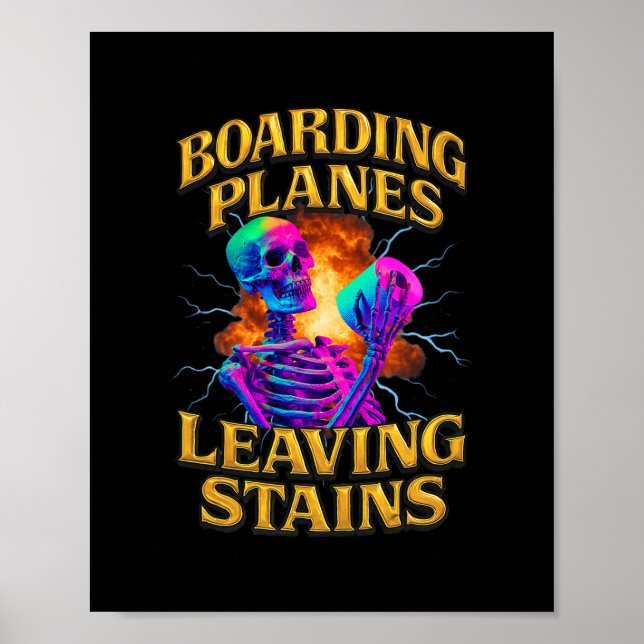 Poster Embarcando em Aviões e Deixando Manchas  (Frente)