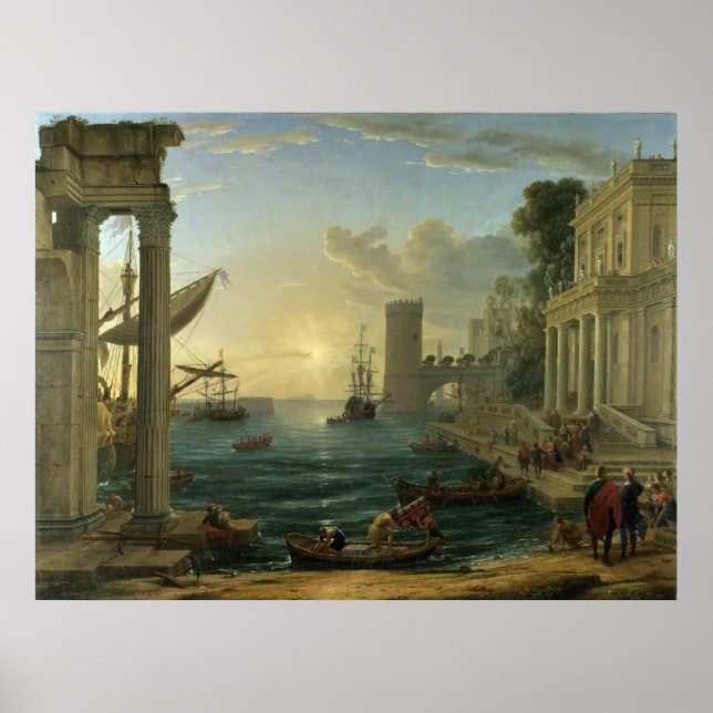 Poster Embarque da Rainha de Sheba - Claude Lorrain (Frente)