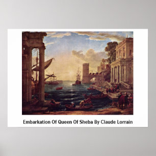 Póster Embarque da rainha de Sheba por Claude Lorrain