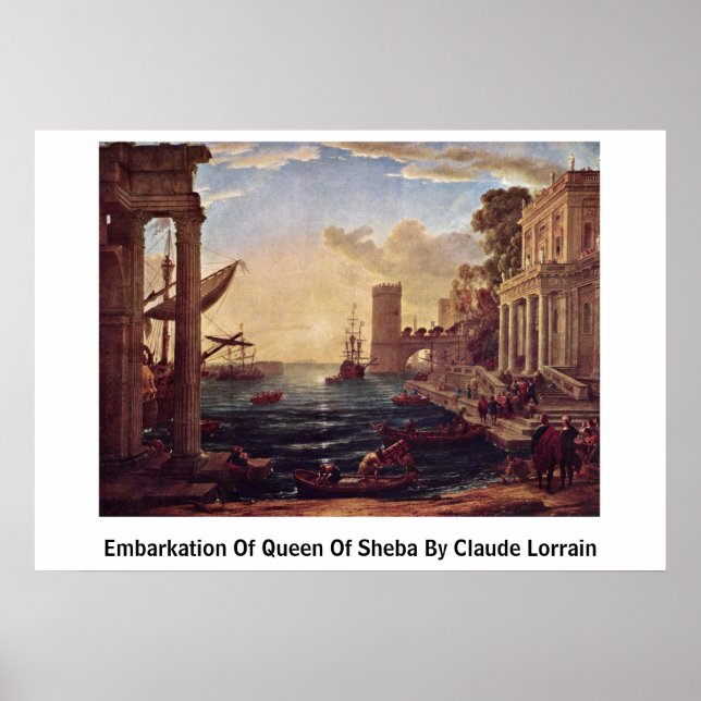Póster Embarque Da Rainha De Sheba Por Claude Lorrain (Frente)