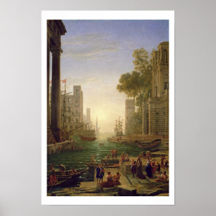 Póster Embarque de St. Paula Romana em Ostia, 1637-39