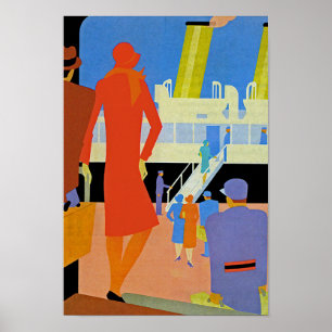 Póster Embarque do art deco