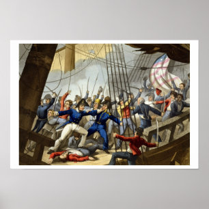 Póster Embarque e Levando o navio americano "Chesapeake"