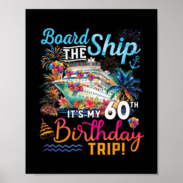 Poster Embarque No Navio É Minha Viagem De Aniversário De (Frente)