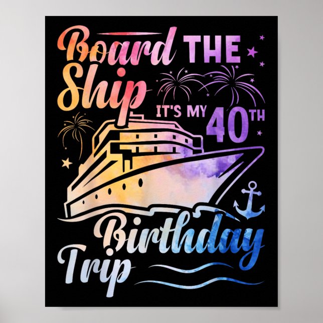 Poster Embarque No Navio É Minha Viagem De Aniversário De (Frente)