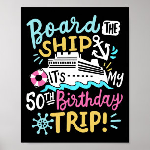 Poster Embarque No Navio É Minha Viagem De Aniversário De