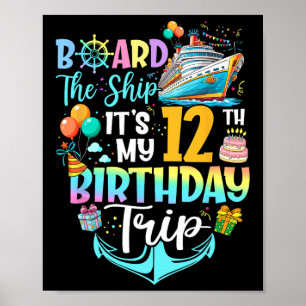 Poster Embarque No Navio É Minha Viagem De Aniversário De