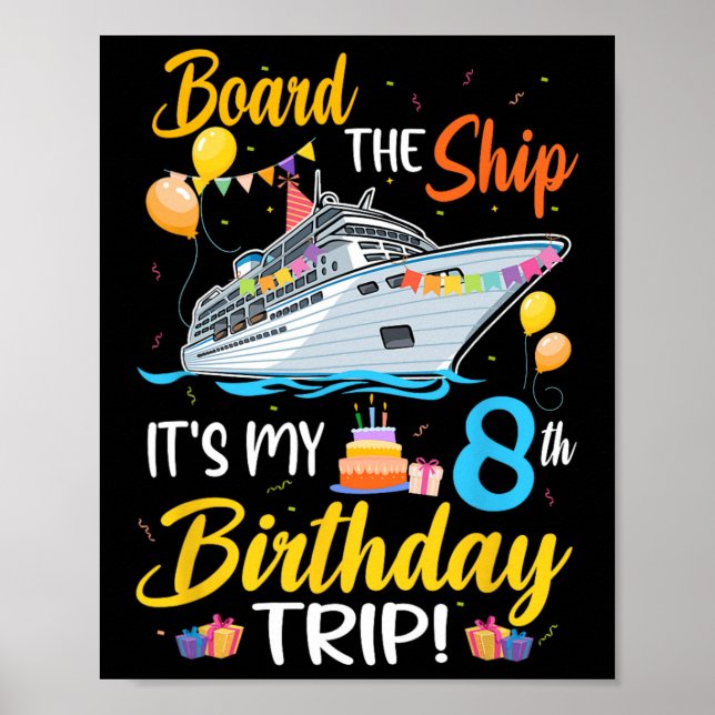 Poster Embarque No Navio É Minha Viagem De Aniversário De (Frente)